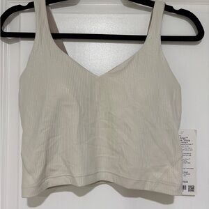 Lululemon Athletica White Ribbed Tank